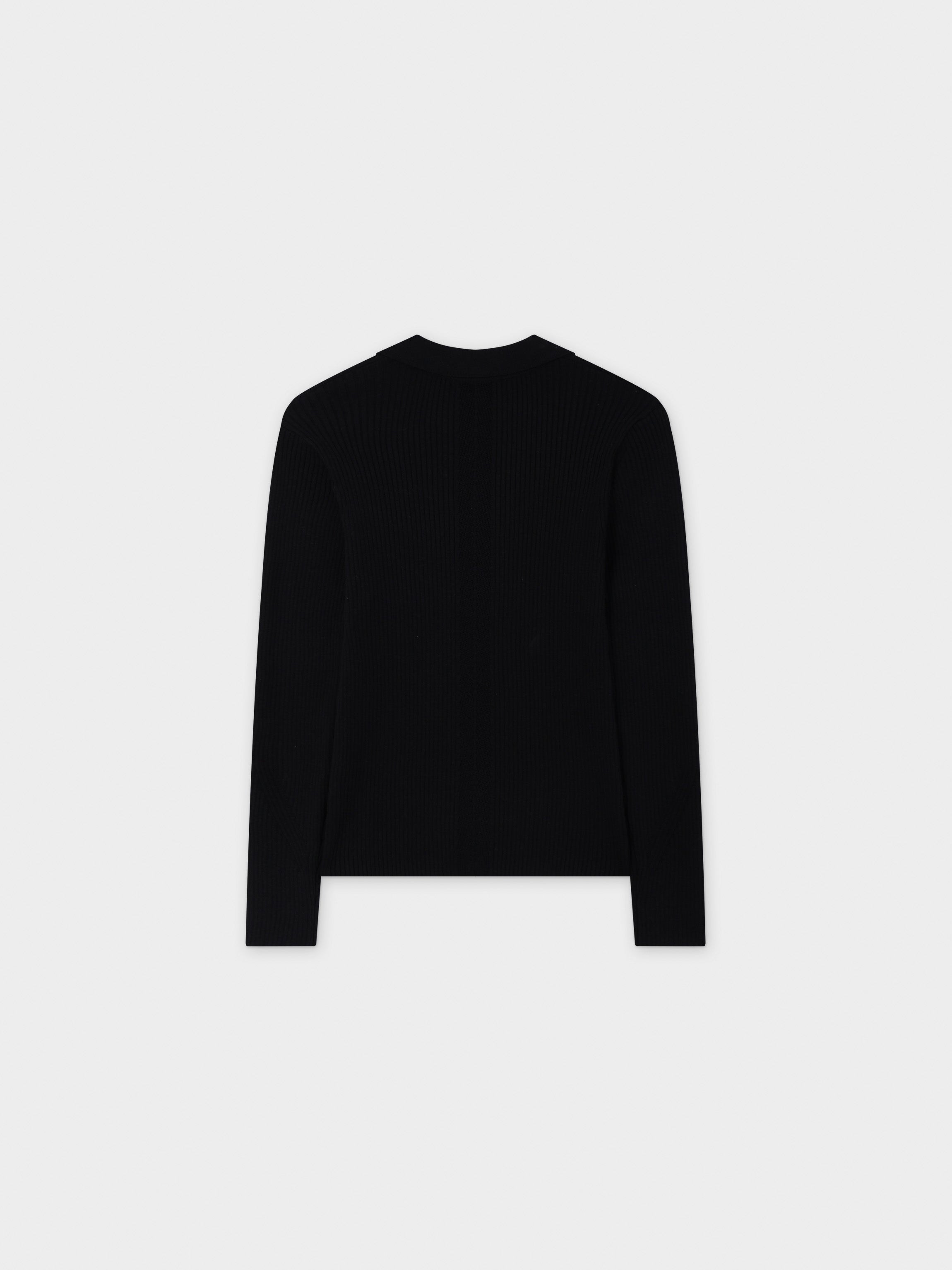 Center Design Sweater-Black