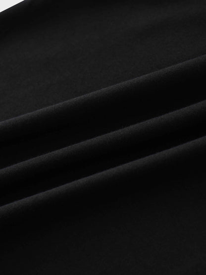 RIBBED BOTTOM T-SHIRT-BLACK