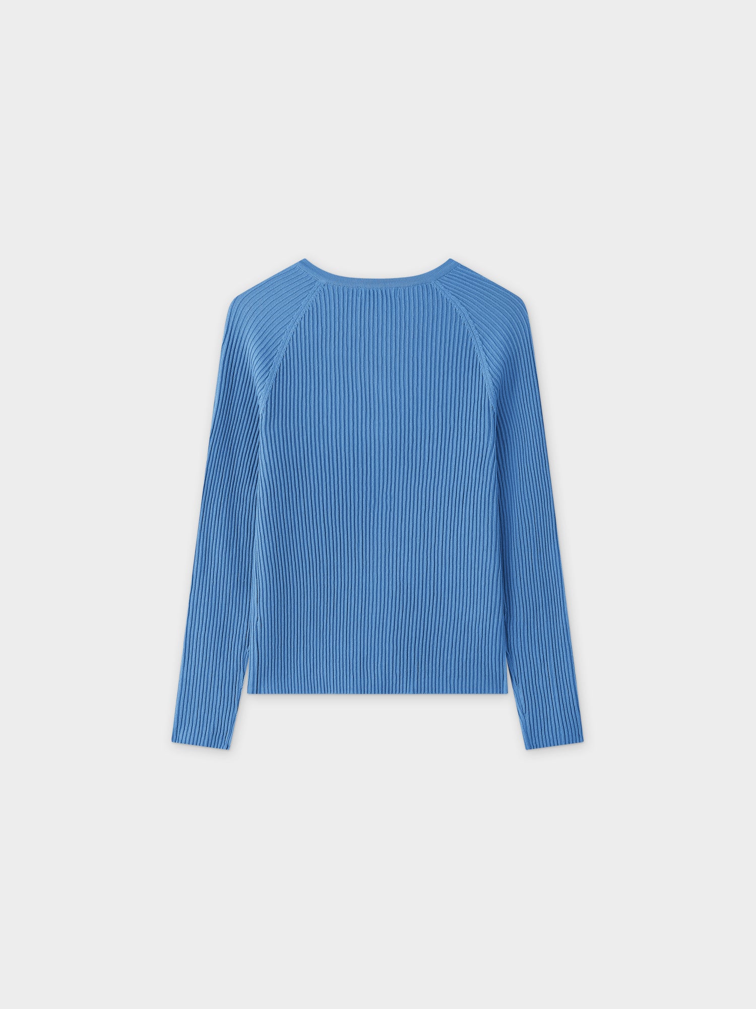 Ribbed Knit Cardigan-Blue