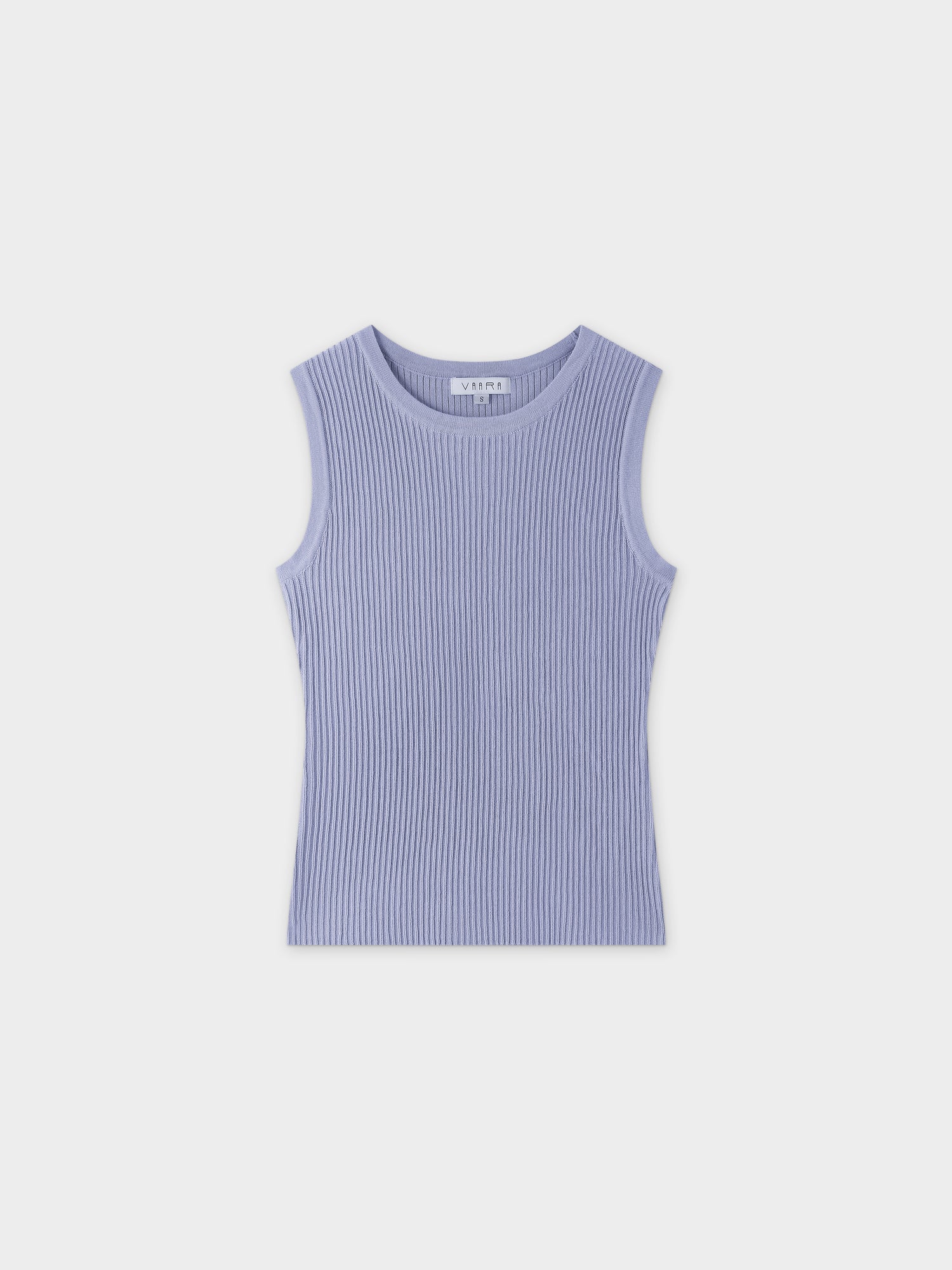 Sleeveless Ribbed Crew-Lavender