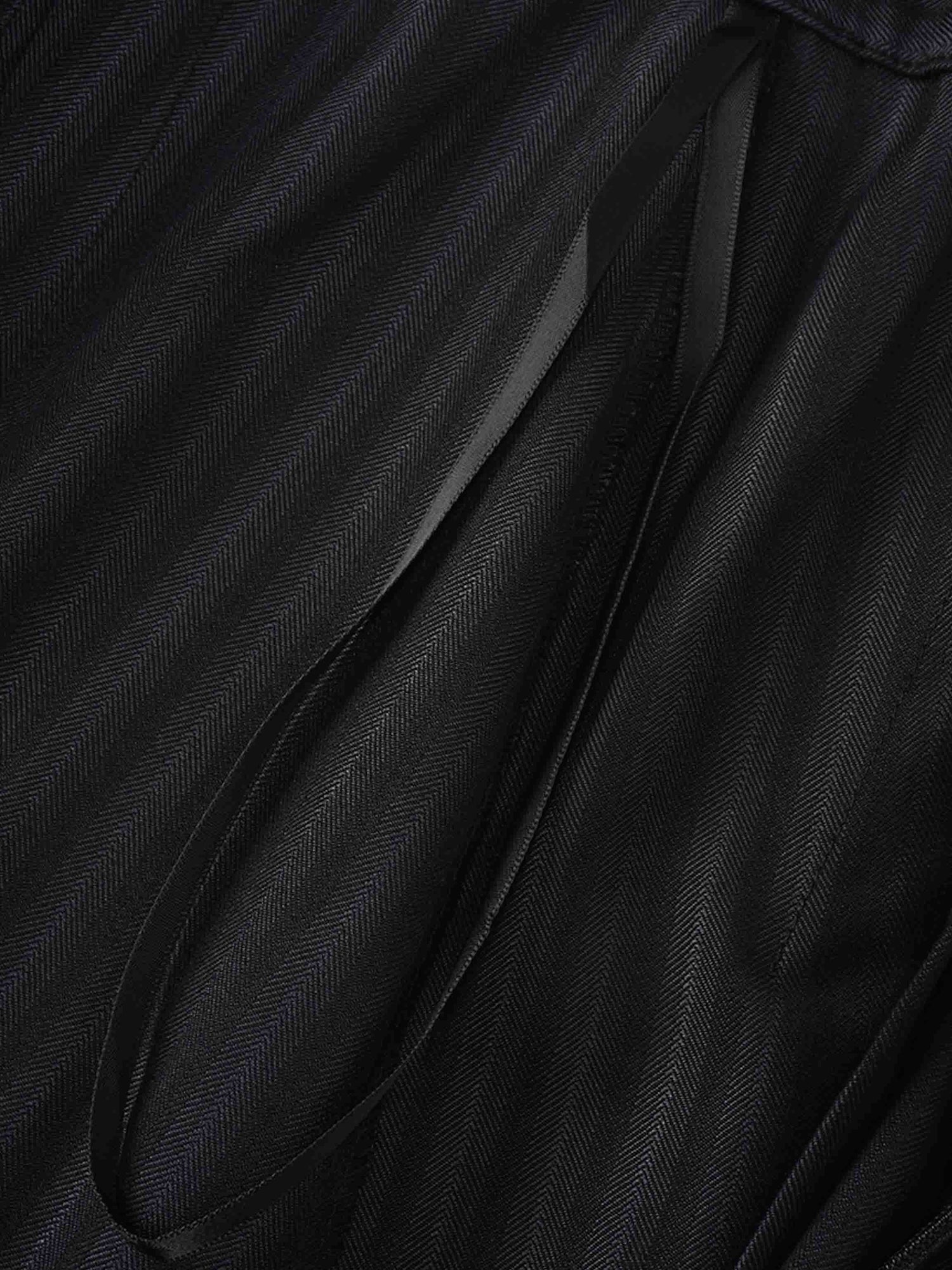 Herringbone Front Pleat Skirt-Grey/Black