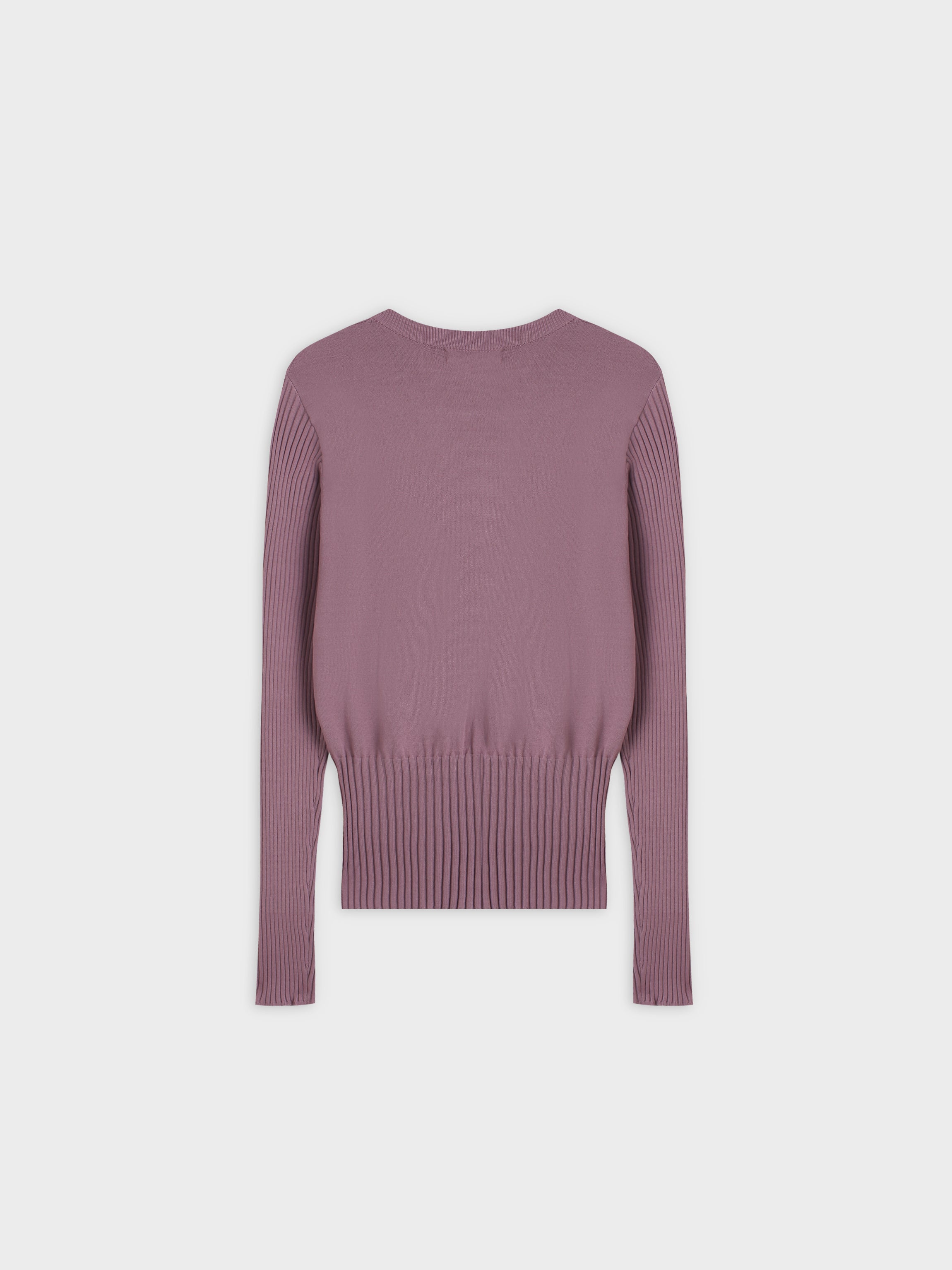 RIBBED WAISTED SWEATER-LILAC