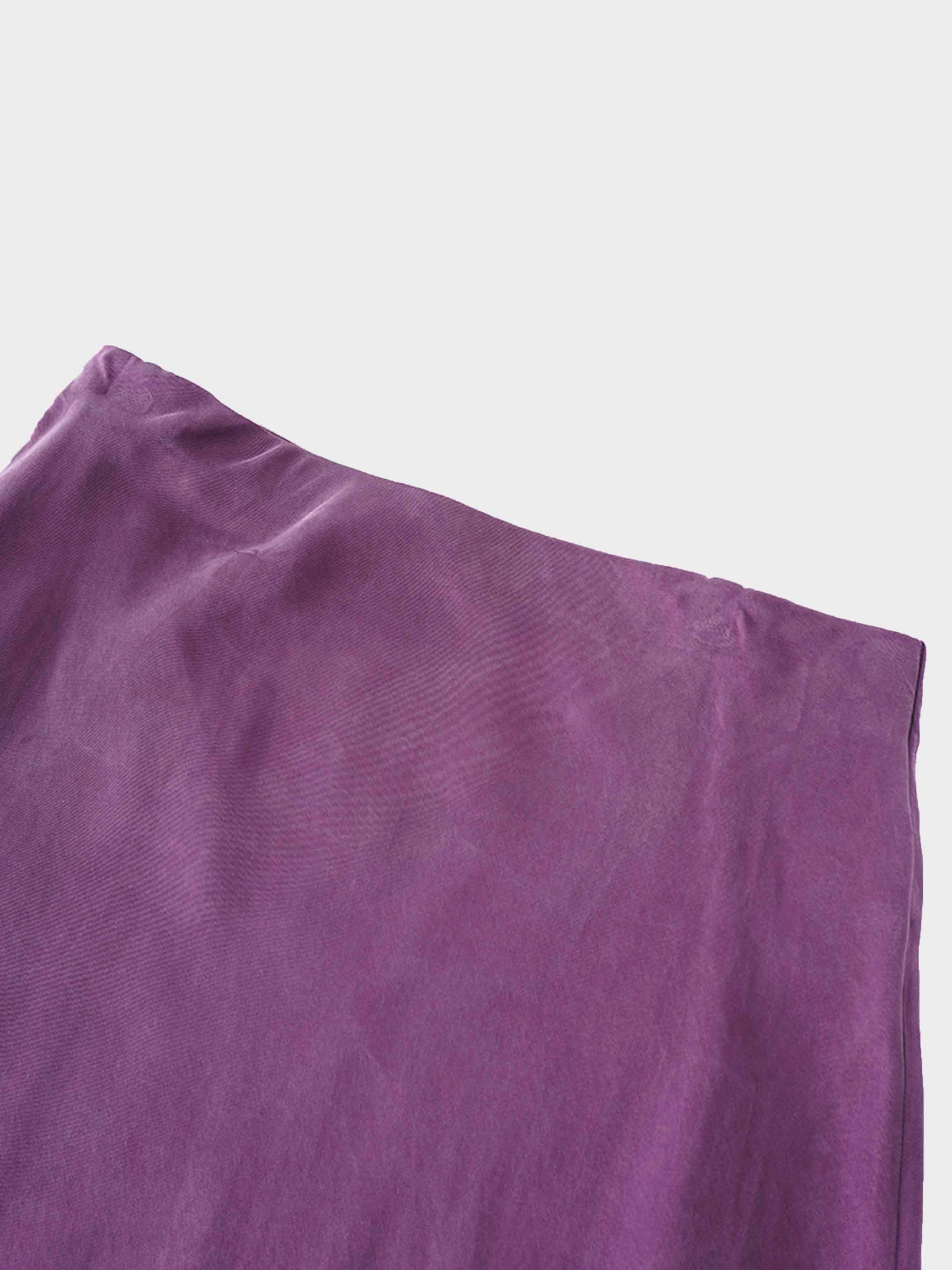 Cupro Slip Skirt-Eggplant