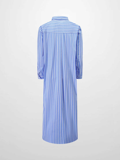 Oversized Shirtdress-Light Blue/White