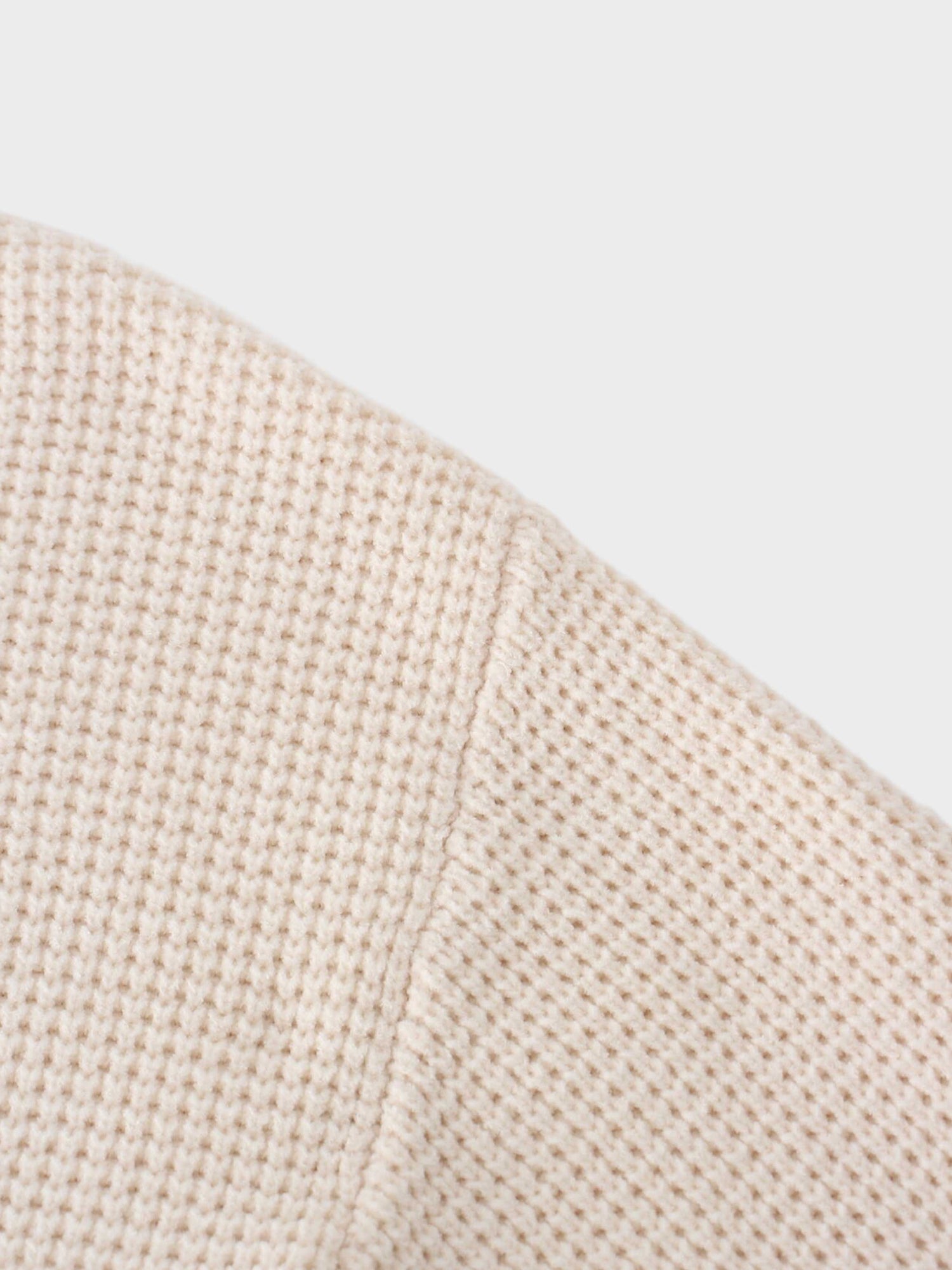 Chenille Waffle Sweater-Cream