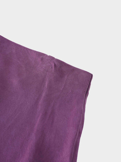 Cupro Slip Skirt-Eggplant