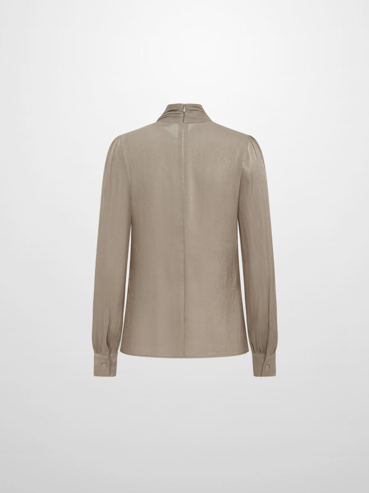 Textured Shimmer Center Bow Blouse - Grey