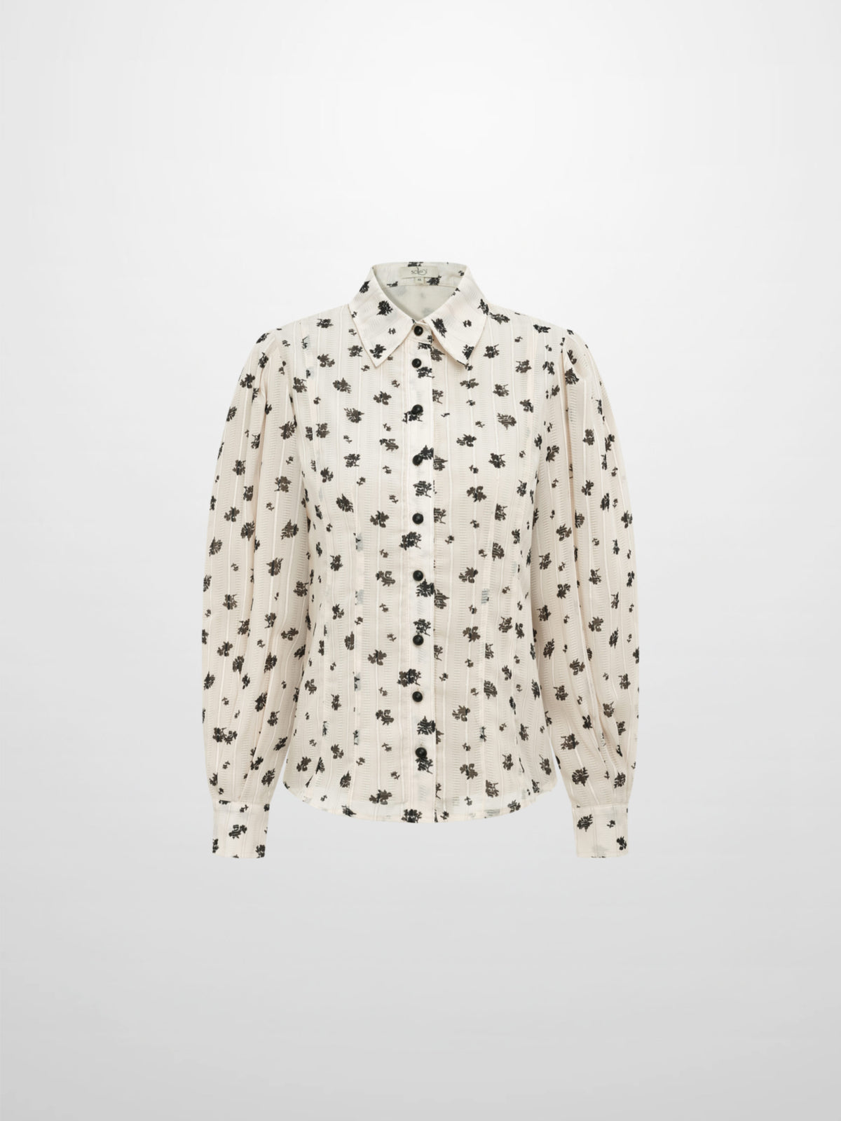 Black Floral Shimmer Blouse - Black Floral