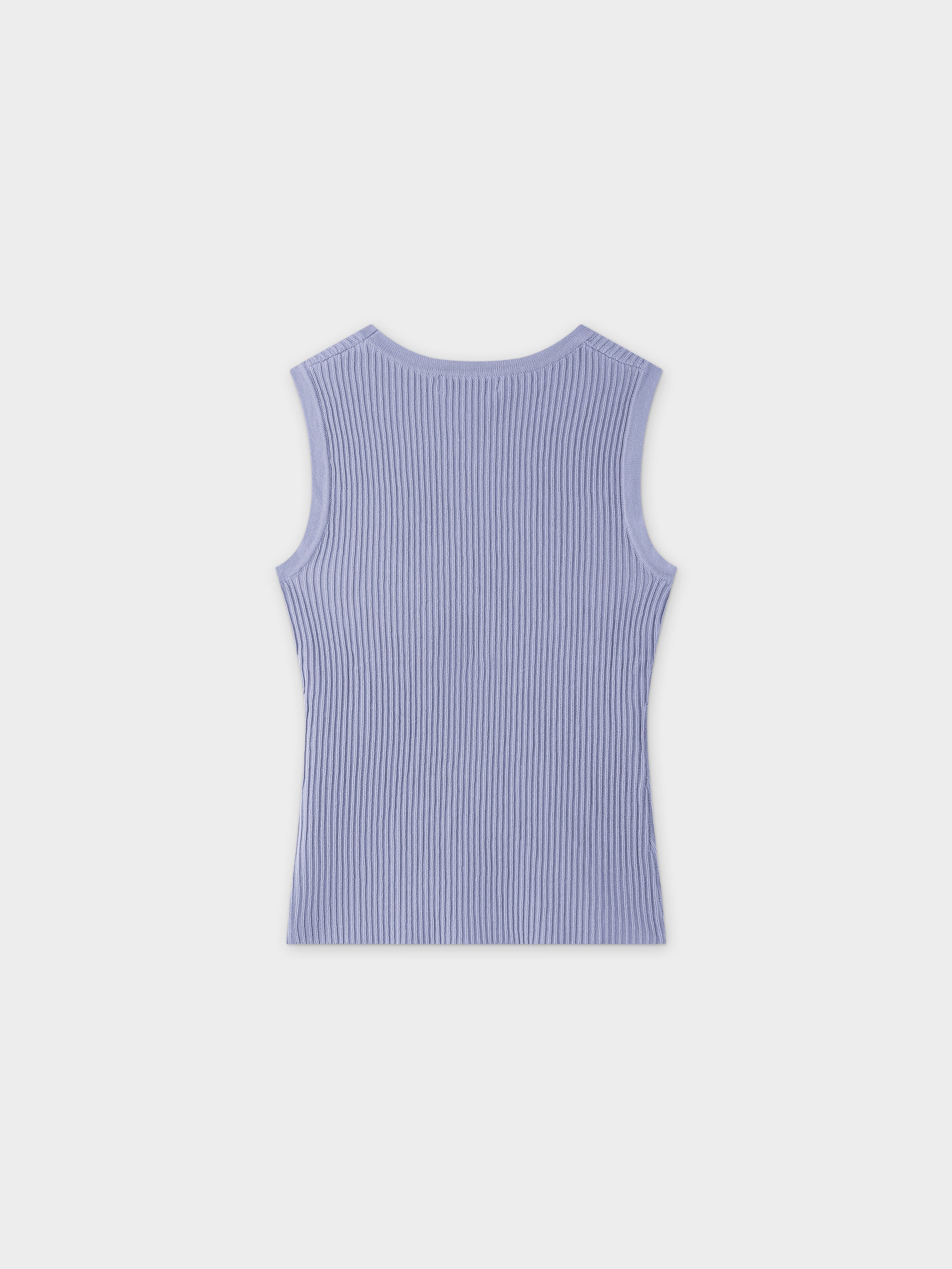 Sleeveless Ribbed Crew-Lavender