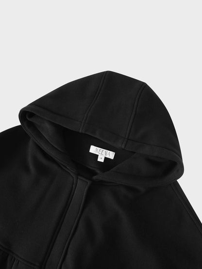 Bubble Sweatshirt Jacket-Black