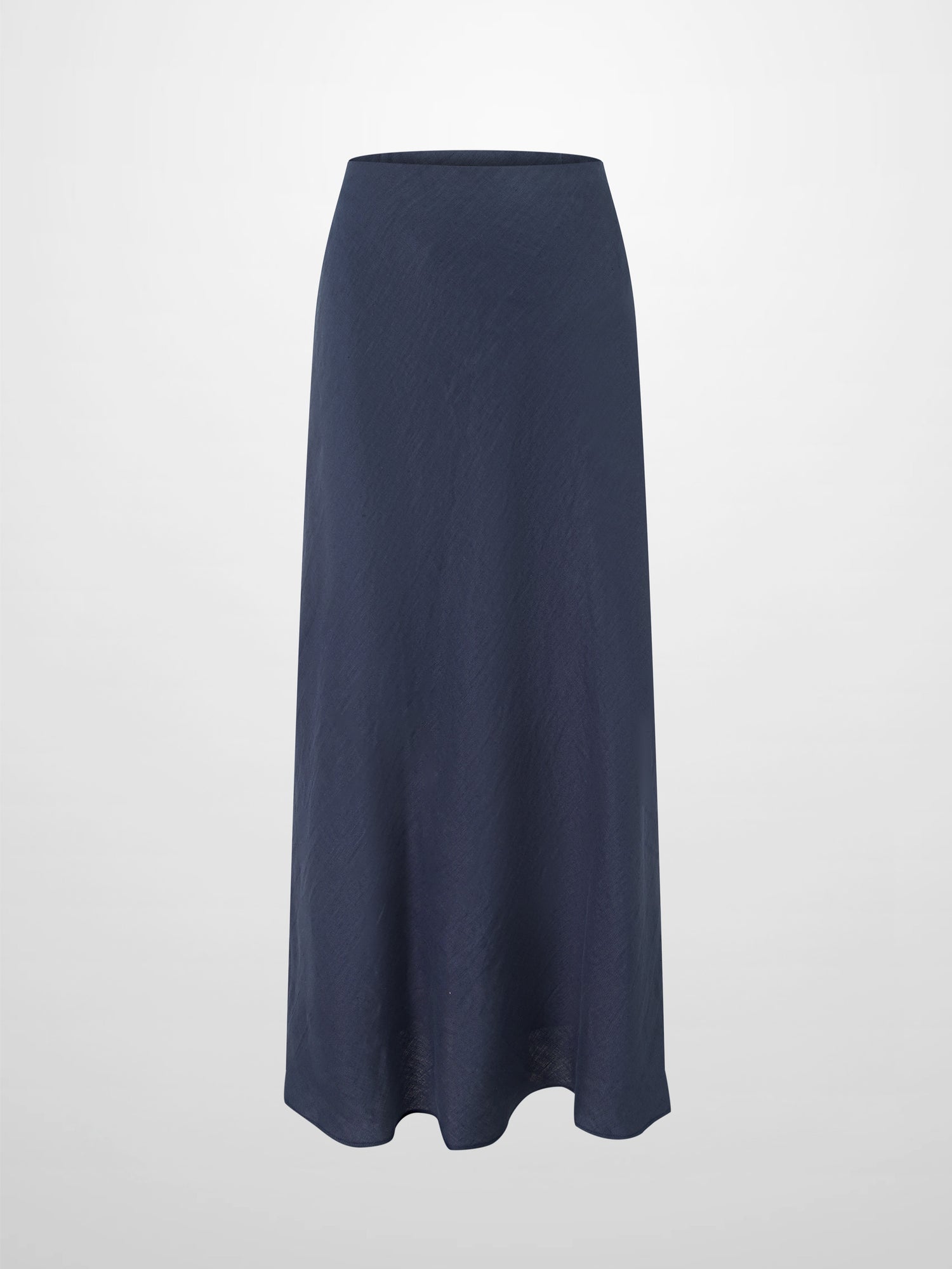Linen Slip Skirt-Navy