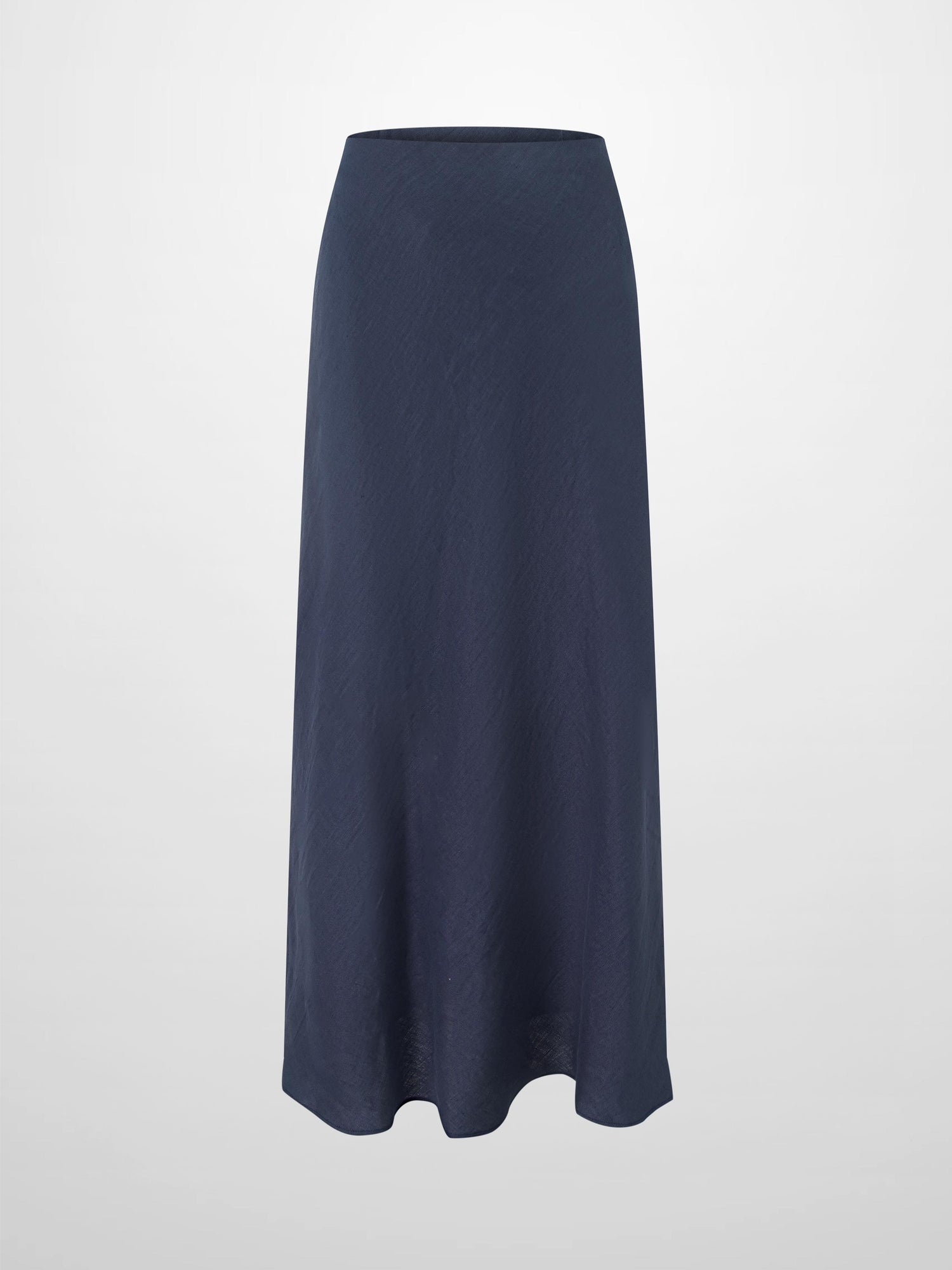 Linen Slip Skirt-Navy