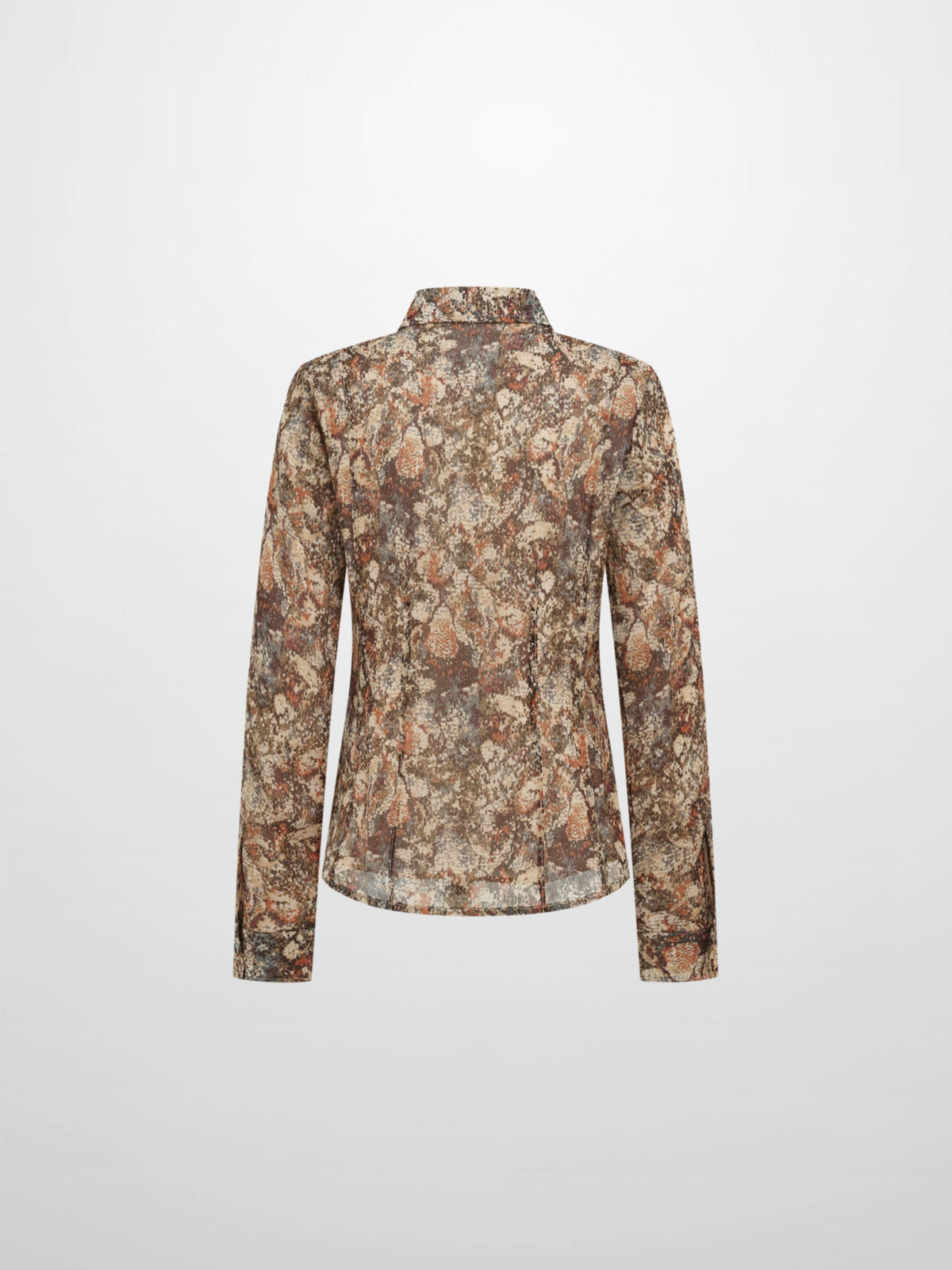 Thin Printed Button Down Blouse - Pixels