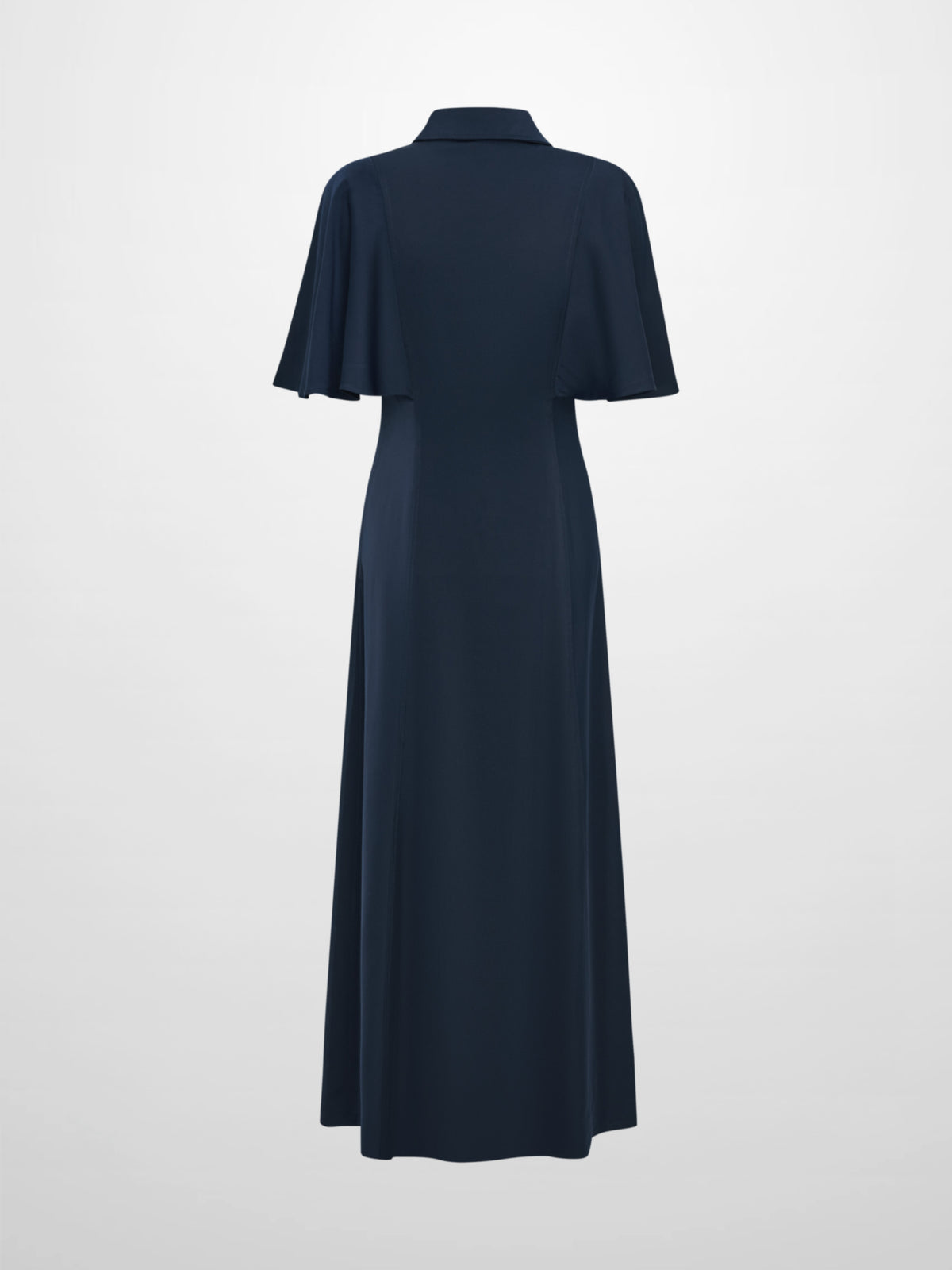 Cape Sleeve Maxi Shirtdress - Blue