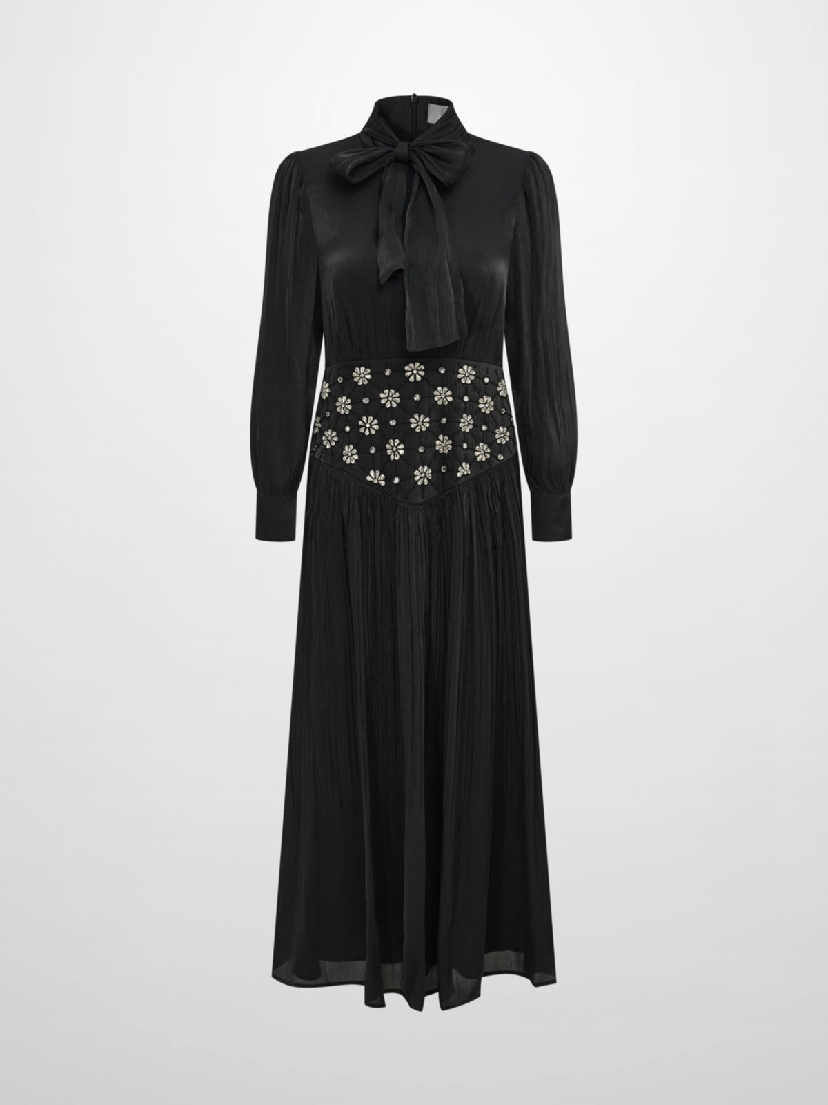 Embellished Yoke Dress - Black