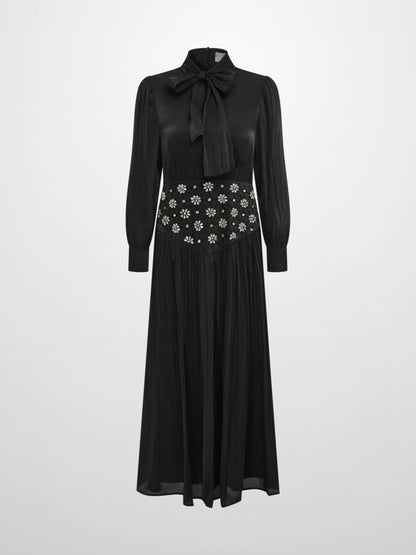 Embellished Yoke Dress - Black