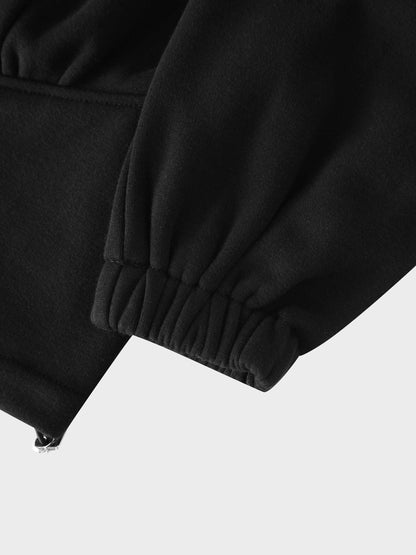 Bubble Sweatshirt Jacket-Black