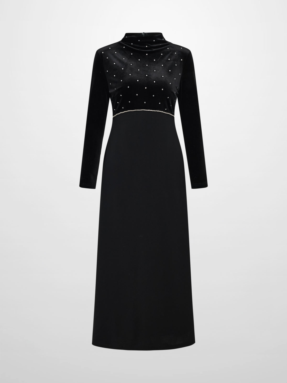 Rhinestone Embellished Dress - Black