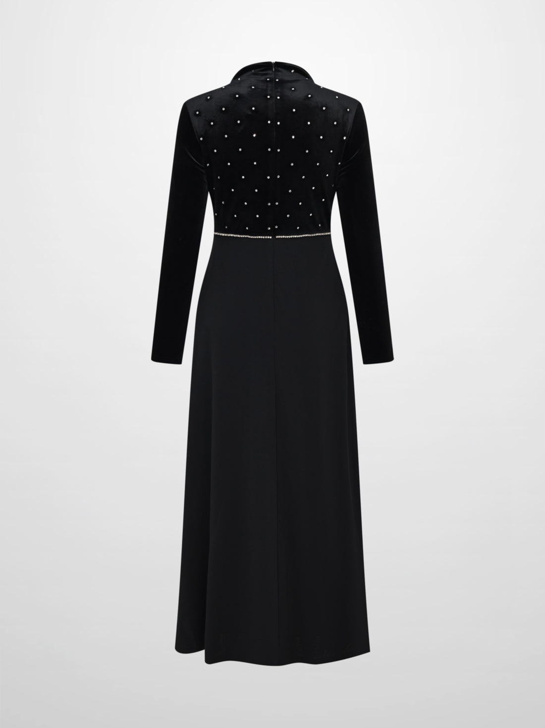 Rhinestone Embellished Dress - Black