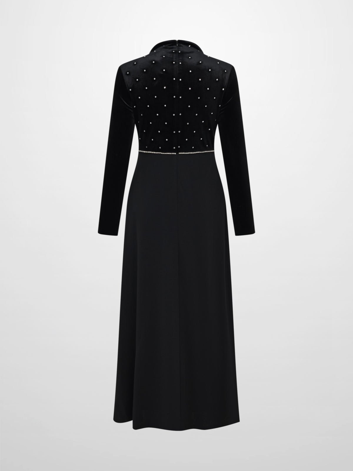 Rhinestone Embellished Dress - Black