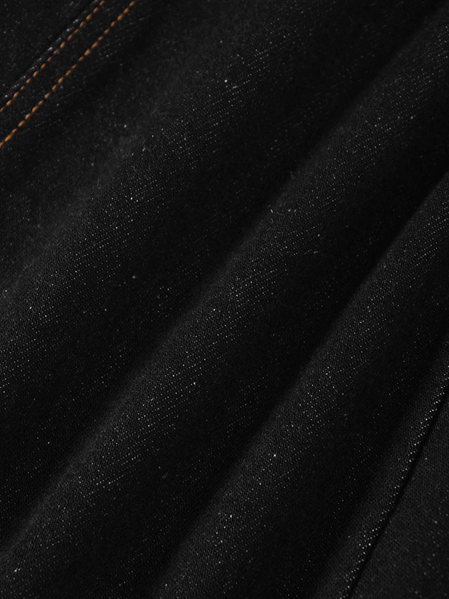 Seamed Full Circle Denim Skirt-Black