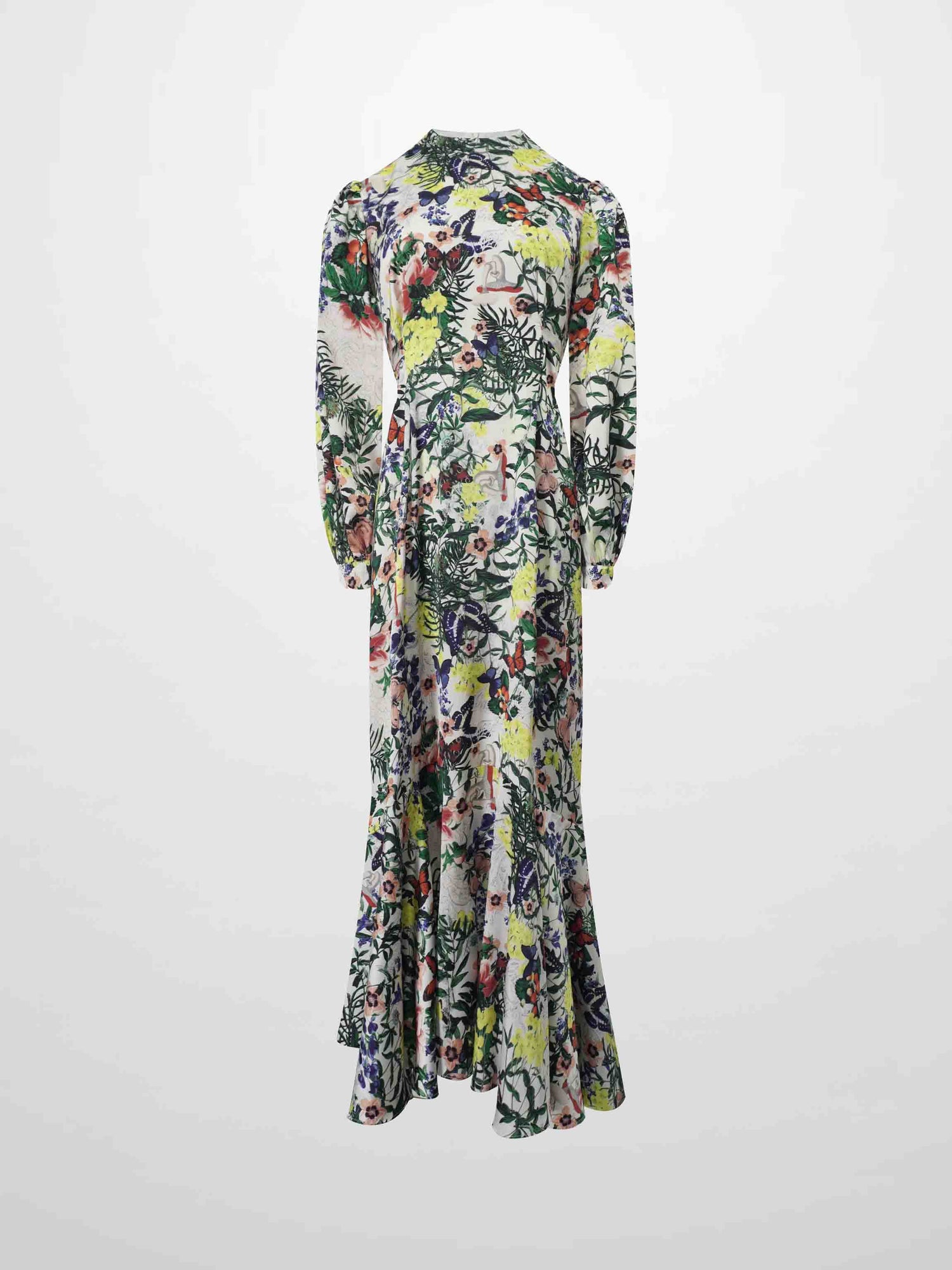 High Low Belted Dress-Garden