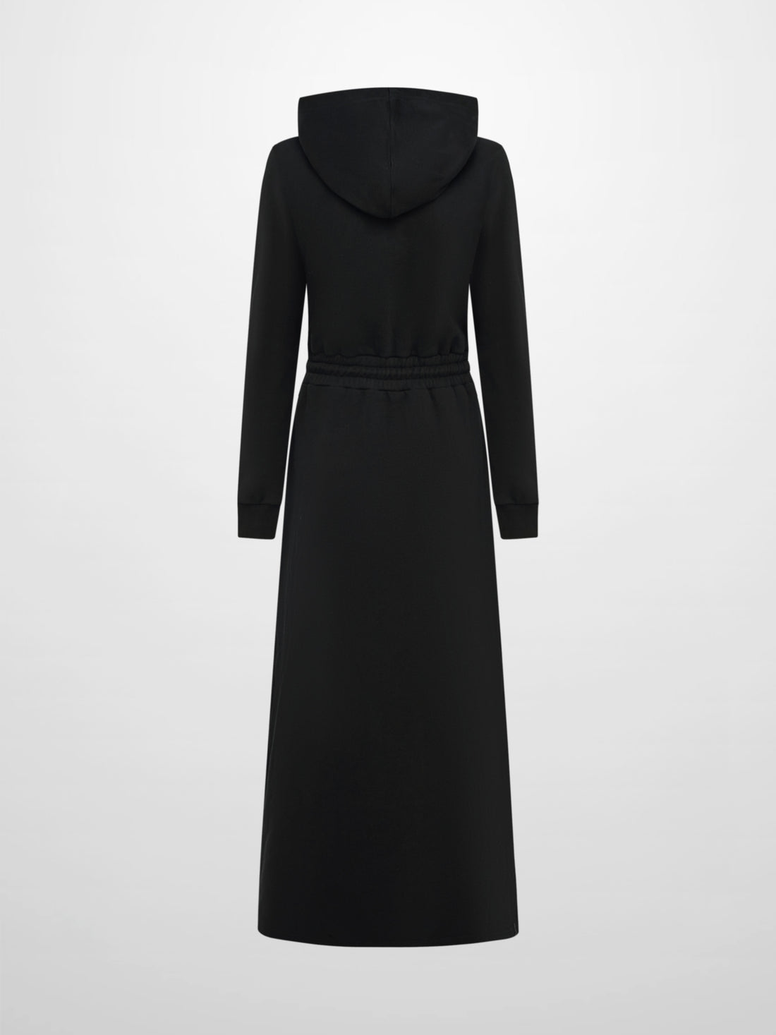 Hooded Sweatshirt Dress - Black