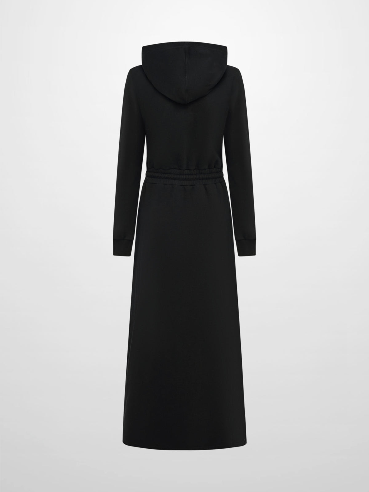 Hooded Sweatshirt Dress - Black