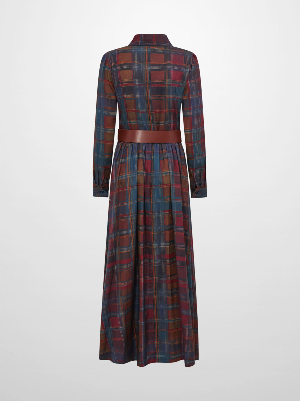 Maxi Plaid Shirt Dress - Multi Color