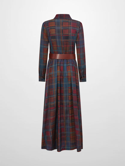 Maxi Plaid Shirt Dress - Multi Color