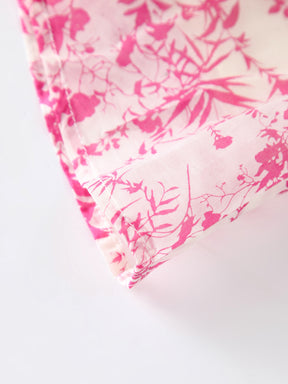 Ruffle Bottom Dress-Pink Floral