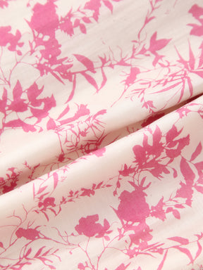 Ruffle Bottom Dress-Pink Floral