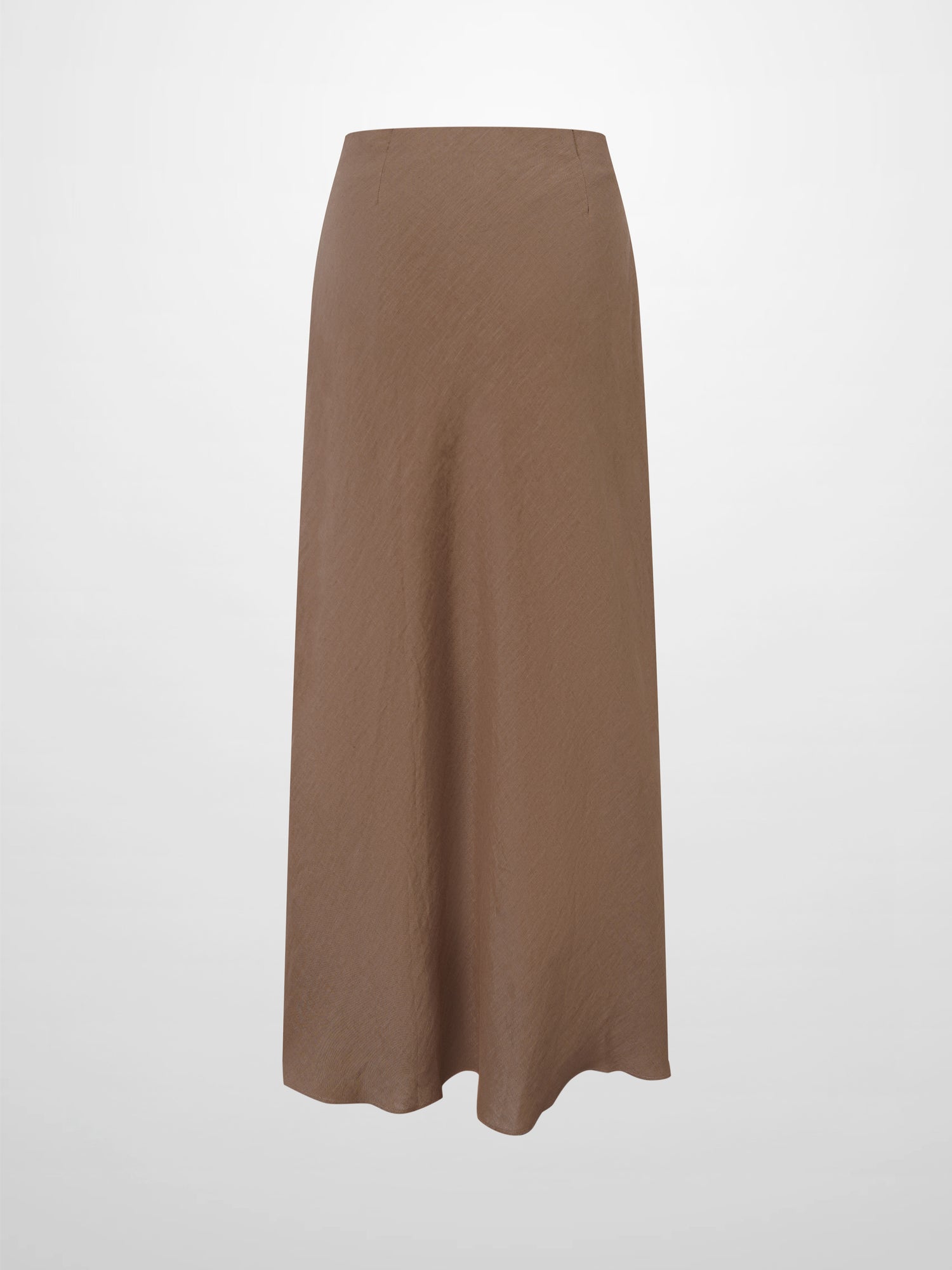 Linen Slip Skirt-Chocolate Brown