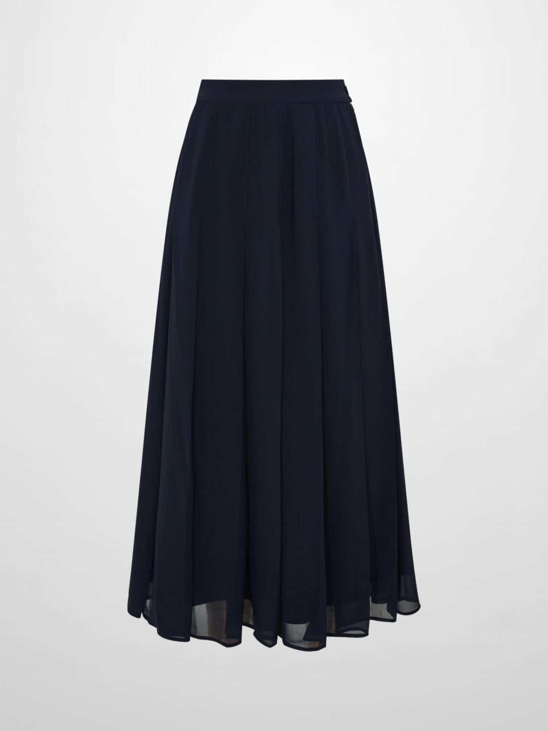 Chiffon Stitched Down Pleated Skirt - Navy