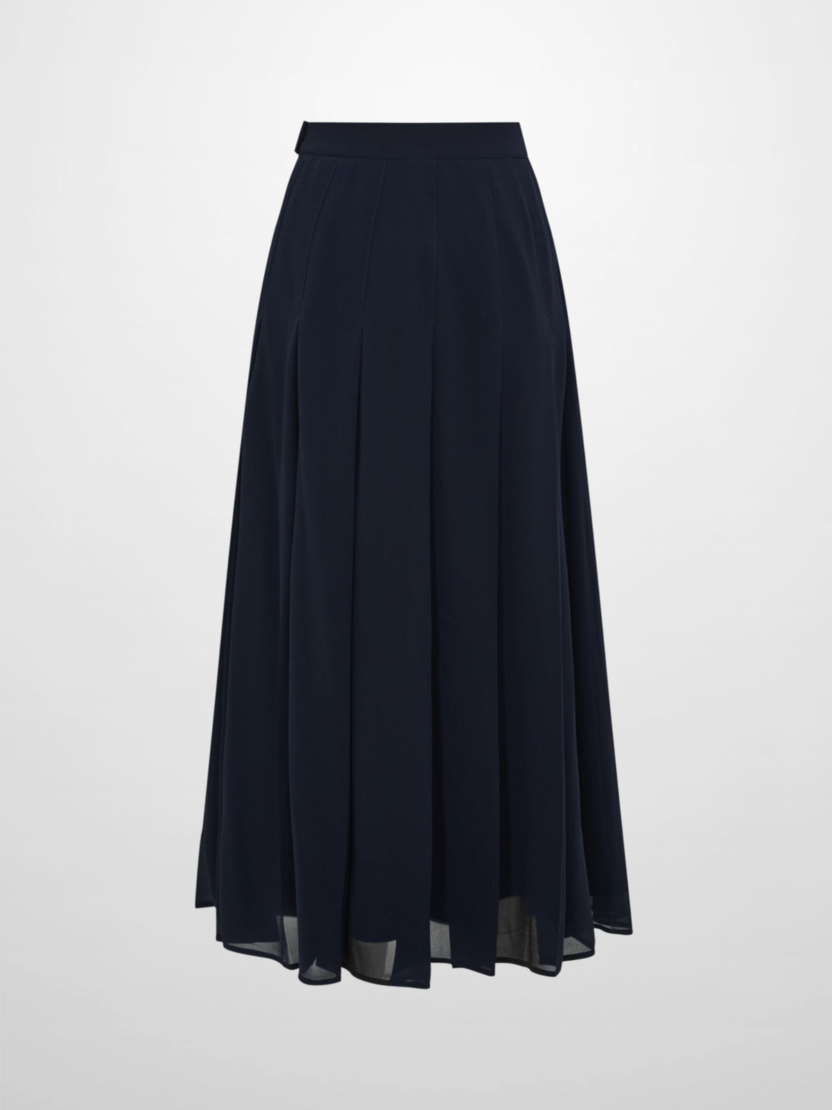 Chiffon Stitched Down Pleated Skirt - Navy