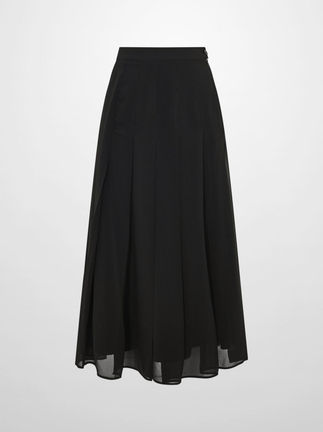 Chiffon Stitched Down Pleated Skirt - Black