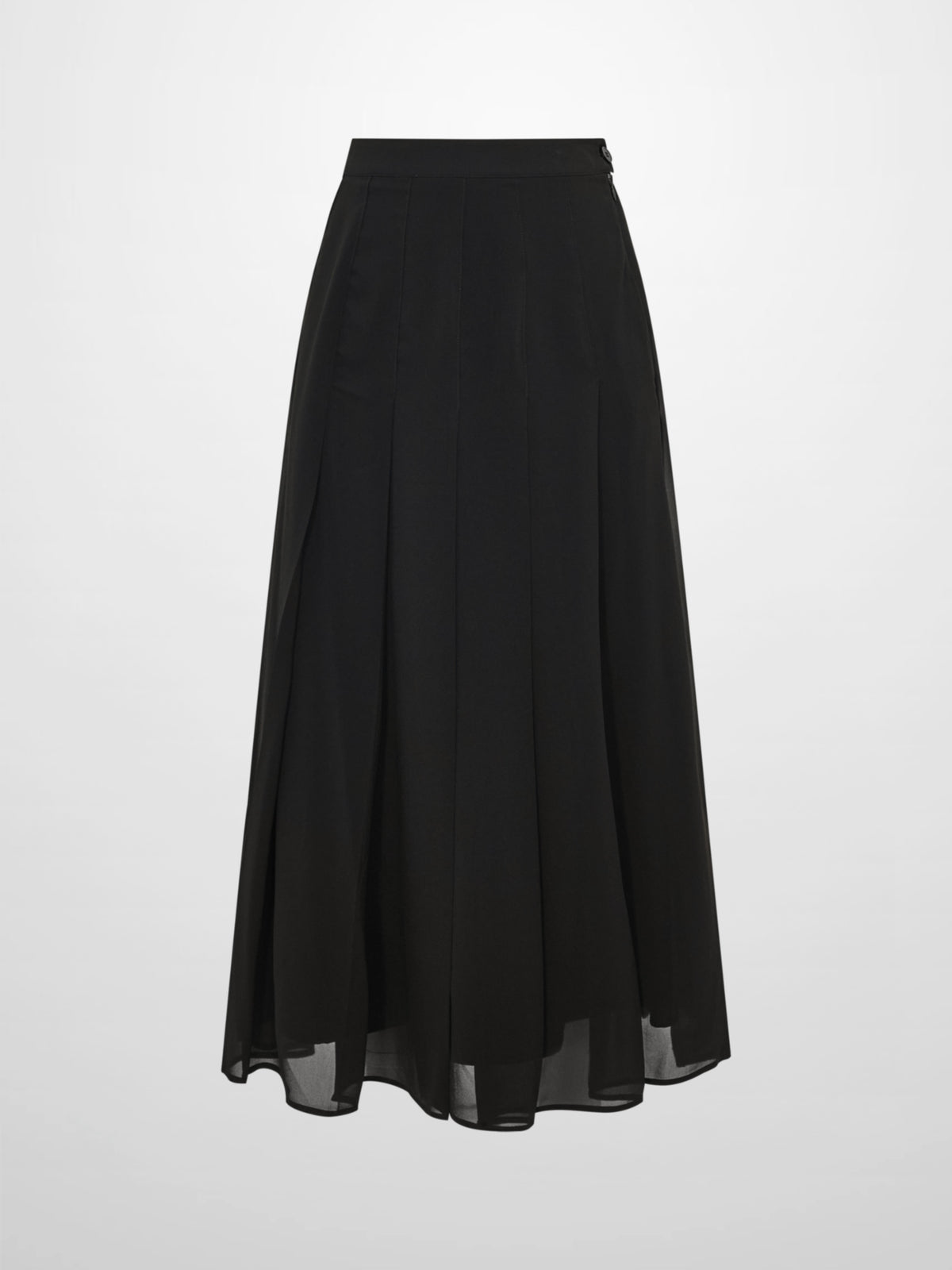 Chiffon Stitched Down Pleated Skirt - Black