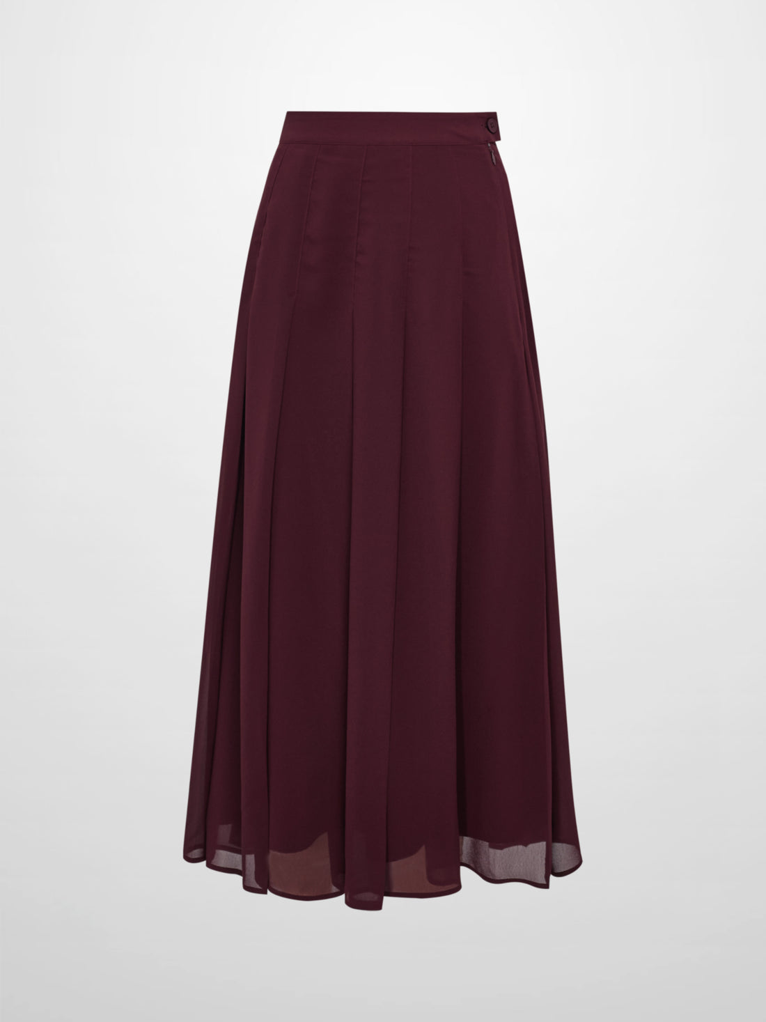 Chiffon Stitched Down Pleated Skirt - Burgundy