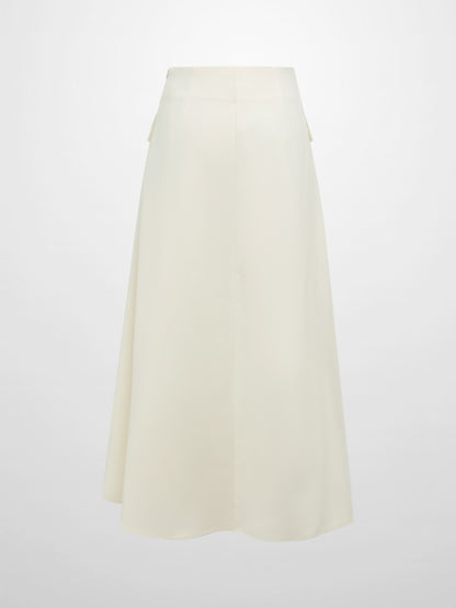 Aline Embelished Pocket Skirt - Cream