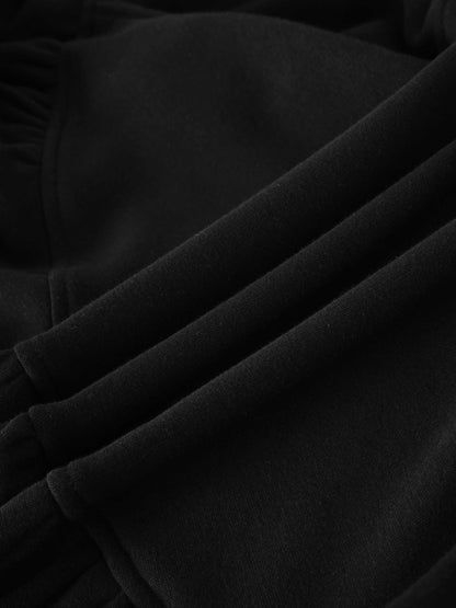 Bubble Sweatshirt Jacket-Black