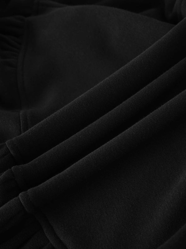 Bubble Sweatshirt Jacket-Black