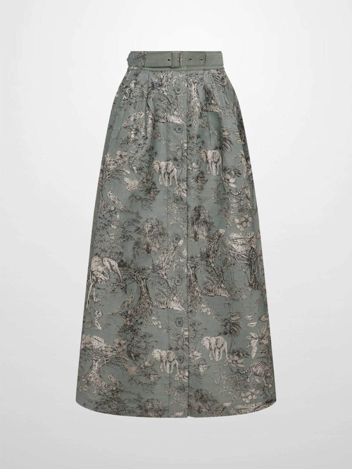Brocade High Waist Belted Skirt - Toille