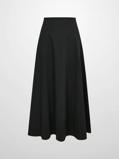 High Waisted Seamed Skirt - Black