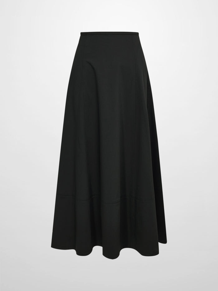 High Waisted Seamed Skirt - Black
