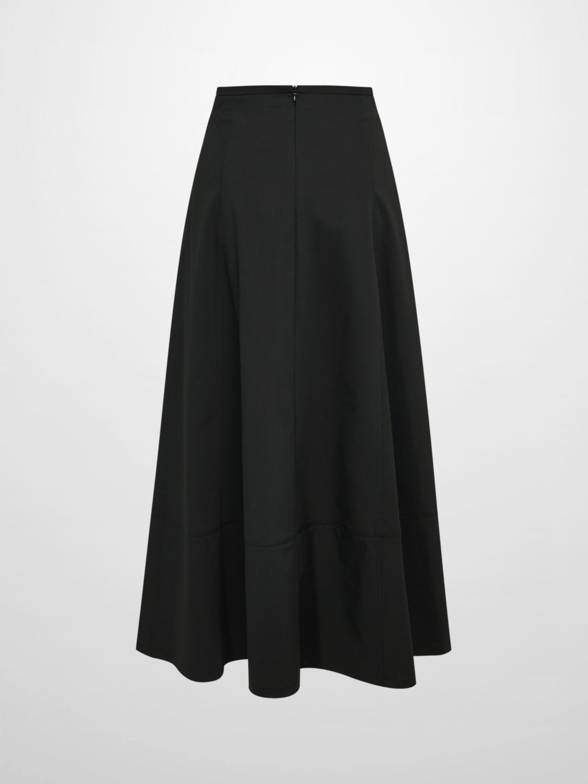 High Waisted Seamed Skirt - Black