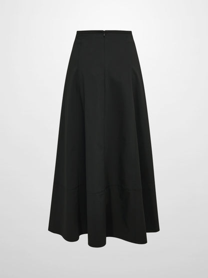High Waisted Seamed Skirt - Black