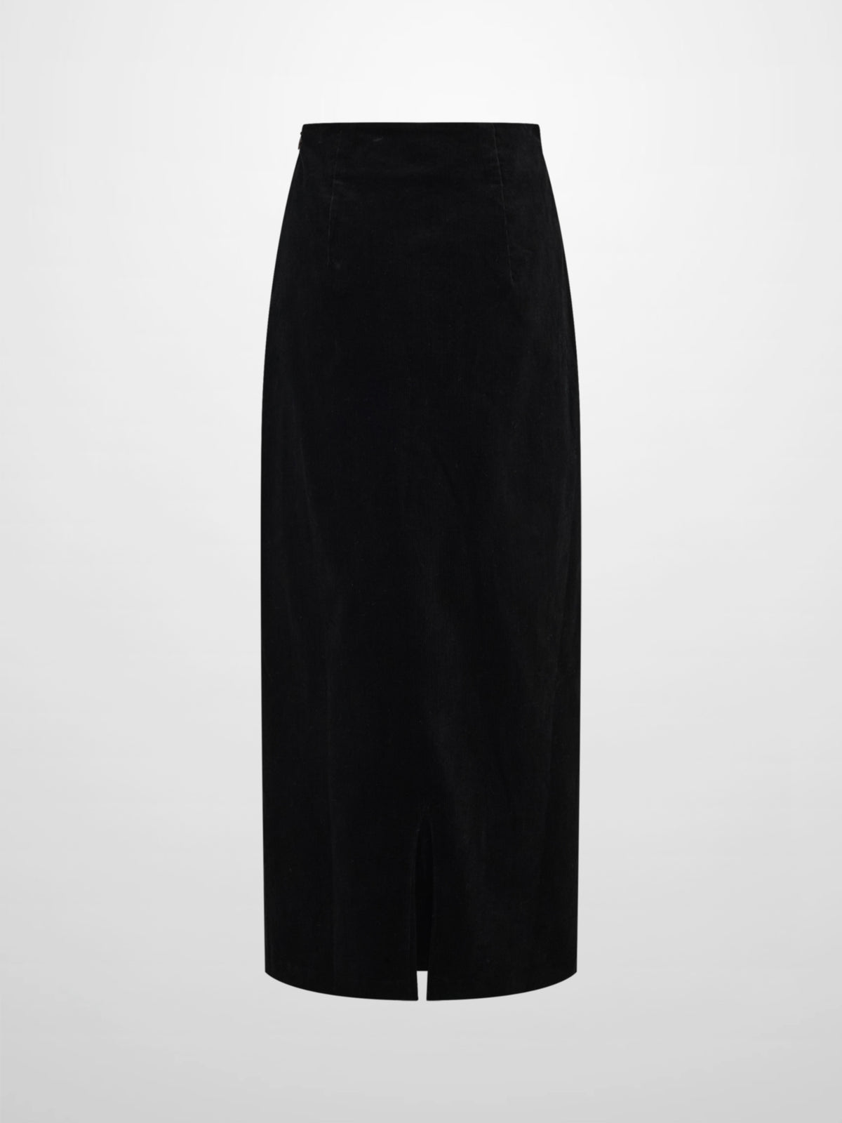 Chain Detail Corduroy Skirt - Black