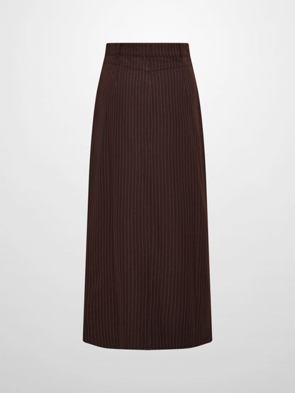 Front Pocket Button Skirt - Dark Brown