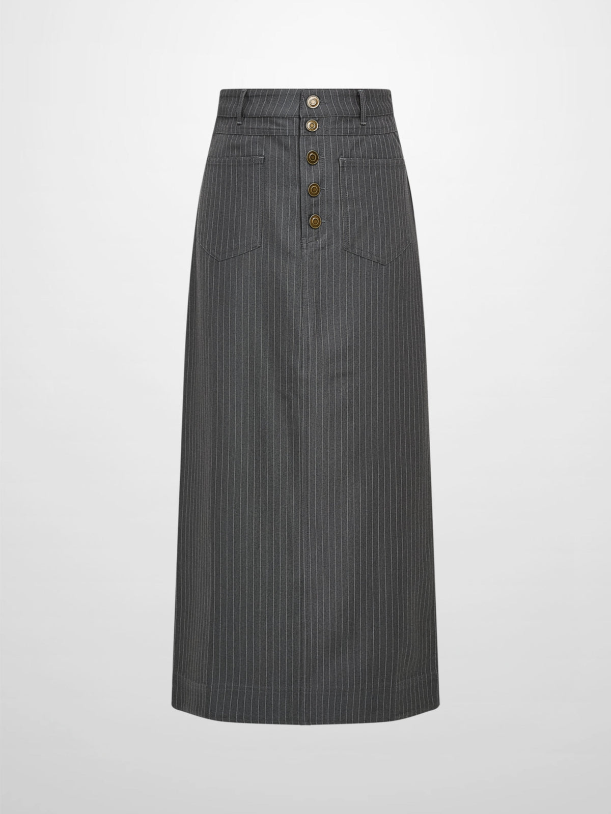 Front Pocket Button Skirt - Dark Grey
