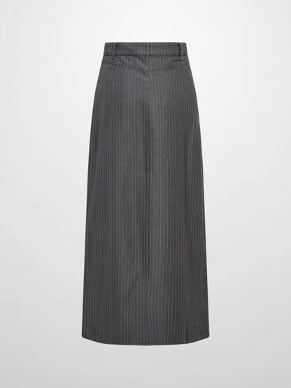 Front Pocket Button Skirt - Dark Grey